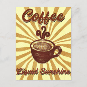 Retro Coffee Liquid Sunshine- Coffee Feestdagenkaart