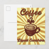 Retro Coffee Liquid Sunshine- Coffee Feestdagenkaart (Voorkant / Achterkant)