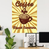 Retro Coffee Liquid Sunshine- Coffee Poster (Thuiskantoor)