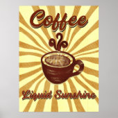 Retro Coffee Liquid Sunshine- Coffee Poster (Voorkant)