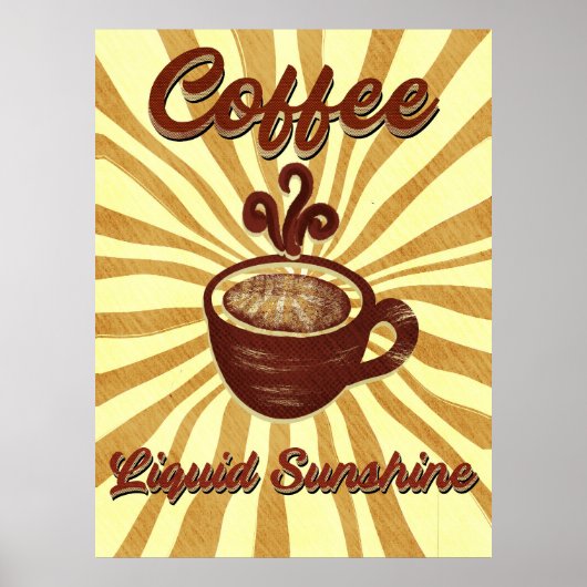 Retro Coffee Liquid Sunshine- Coffee Poster (Voorkant)
