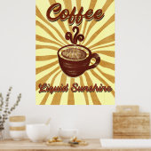 Retro Coffee Liquid Sunshine- Coffee Poster (Keuken)