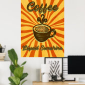 Retro Coffee Liquid Sunshine- Coffee Poster (Thuiskantoor)