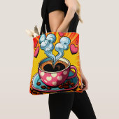 Retro Coffee Lover Coffee Shop of Café Canvas tas (Dichtbij)