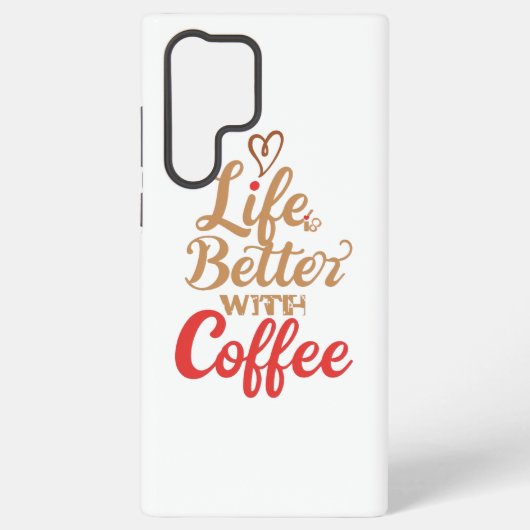 Retro Coffee Lover Typography Samsung Galaxy Hoesje (Achterkant)