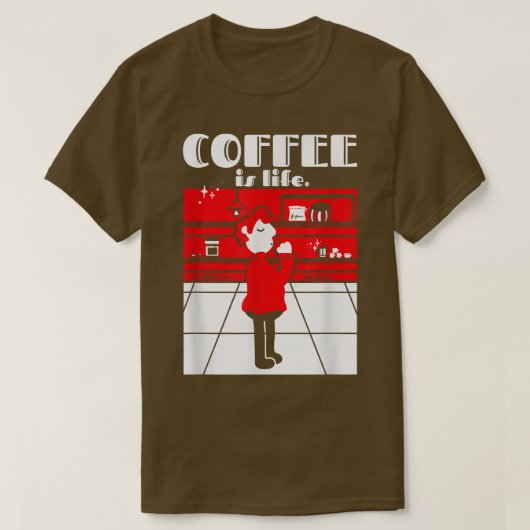Retro Coffee ls Life Coffee Lover Espresso Drinker T-shirt (Design voorkant)