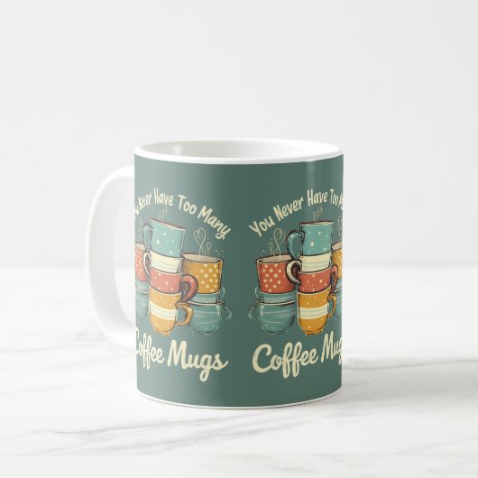 Retro Coffee Mok Stack Illustratie (Voorkant links)