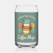 Retro Coffee Mok Stack Illustratie Blikvorm Glas (Voorkant)