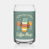 Retro Coffee Mok Stack Illustratie Blikvorm Glas (Achterkant)