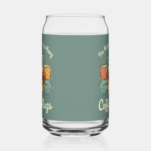 Retro Coffee Mok Stack Illustratie Blikvorm Glas (Rechts)