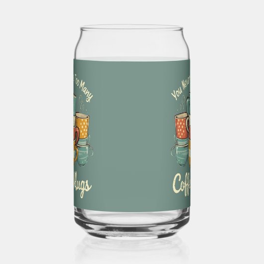 Retro Coffee Mok Stack Illustratie Blikvorm Glas (Links)