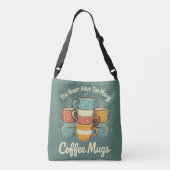 Retro Coffee Mok Stack Illustratie Crossbody Tas (Achterkant)