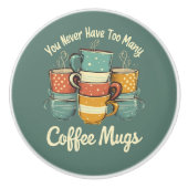 Retro Coffee Mok Stack Illustratie Keramische Knop (Voorkant)