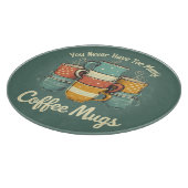 Retro Coffee Mok Stack Illustratie Snijplank (Hoek)