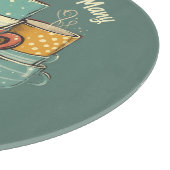Retro Coffee Mok Stack Illustratie Snijplank (Hoek)