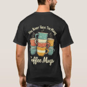 Retro Coffee Mok Stack Illustratie T-shirt (Achterkant)