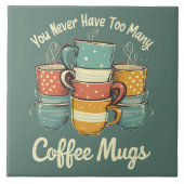 Retro Coffee Mok Stack Illustratie Tegeltje (Voorkant)