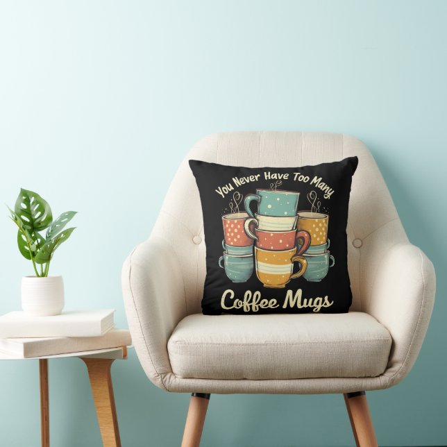 Retro Coffee Mok Stack  ontwerp Kussen (Stoel)