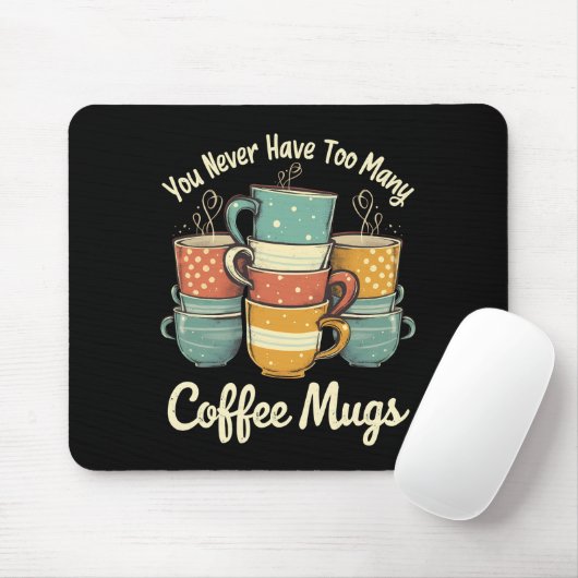 Retro Coffee Mok Stack ontwerp Muismat (Met muis)