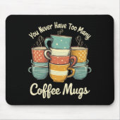 Retro Coffee Mok Stack ontwerp Muismat (Voorkant)