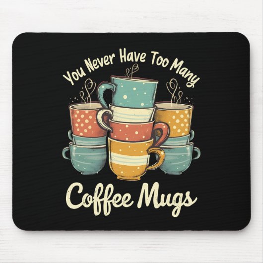 Retro Coffee Mok Stack  ontwerp Muismat (Voorkant)