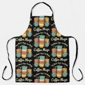 Retro Coffee Mok Stack  ontwerp Schort (Voorkant)