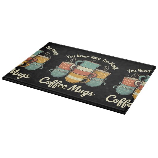 Retro Coffee Mok Stack  ontwerp Snijplank (Hoek)