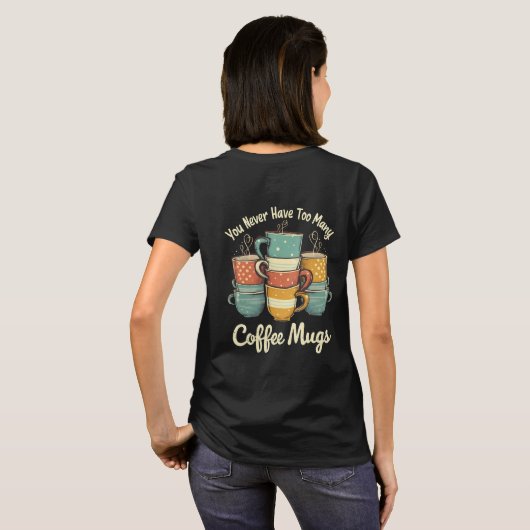 Retro Coffee Mok Stack  ontwerp T-shirt (Achterkant volledig)