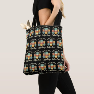 Retro Coffee Mok Stack  ontwerp Tote Bag