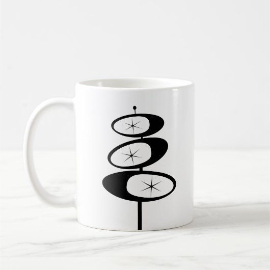 Retro COFFEE MUGS Atomic Age MCM Print Koffiemok (Links)