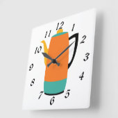 Retro Coffee Percolator Vierkante Klok (Hoek)