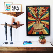 Retro Coffee Quote Poster - Sip Savour Herhaal