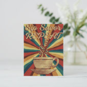 Retro Coffee Quote Poster - Sip Savour Herhaal Briefkaart (Staand voorkant)