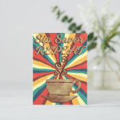 Retro Coffee Quote- SIP Savor Herhaal Briefkaart (Staand voorkant)