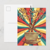Retro Coffee Quote- SIP Savor Herhaal Briefkaart (Voorkant / Achterkant)