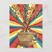 Retro Coffee Quote- SIP Savor Herhaal Briefkaart (Voorkant)