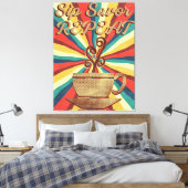 Retro Coffee Quote- SIP Savor Herhaal Canvas Afdruk (Insitu (Slaapkamer))