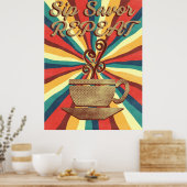 Retro Coffee Quote- SIP Savor Herhaal Poster (Keuken)
