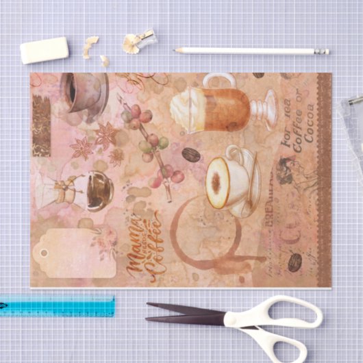 Retro Coffee Shabby Chic Decoupage Tissuepapier (Craft)