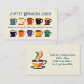 Retro Coffee Shop Rewards Loyalty Punch Card Visitekaartje (Voorkant / Achterkant)