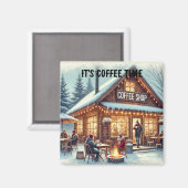 Retro Coffee Shop Vibes Magneet (Voorkant / Achterkant)