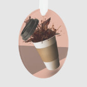 Retro Coffee Splash Mocha Pink Paper Cup Java Jive Ornament (achterkant)