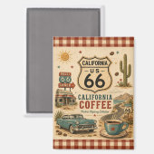 Retro Coffee Stop California Aandenken Magneet (Voorkant / Achterkant)