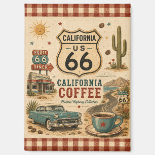 Retro Coffee Stop California Aandenken Magneet