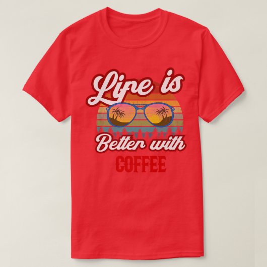 Retro Coffee Sunset T-shirt (Design voorkant)