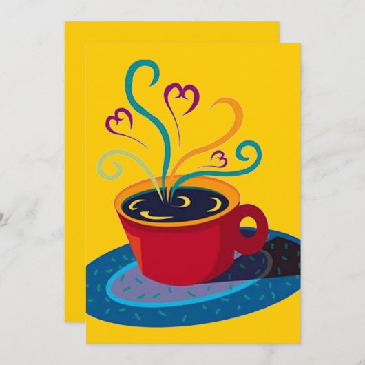 Retro Coffee Tea Klatsch Klatch Party Blank 5x7 Kaart (Voorkant / Achterkant)