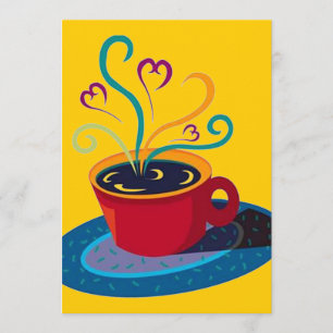 Retro Coffee Tea Klatsch Klatch Party Blank 5x7 Kaart