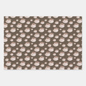 Retro Coffee Time Cups Brown Flat Inpakpapier Vel (Voorkant 3)