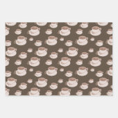 Retro Coffee Time Cups Brown Flat Inpakpapier Vel (Voorkant 2)
