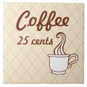 Retro Coffee Trivet Tegel Tegeltje (Voorkant)
